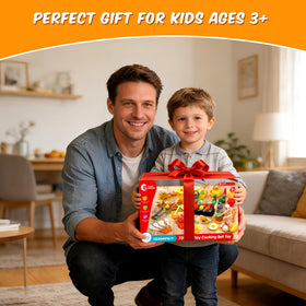 CUTE STONE dining and serving accessories complete the pretend kitchen experience.