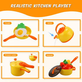 CUTE STONE peelable and cuttable food set for interactive pretend cooking.