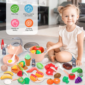 CUTE STONE plates and trays support organized pretend meals for kids