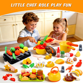 CUTE STONE kitchen utensils including spatula for hands-on pretend cooking fun.