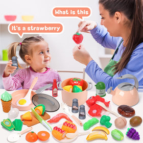 CUTE STONE kid-friendly utensils encourage grasping and hand-eye coordination during play