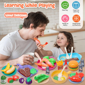 Cute Stone Velcro cutting food set for fine motor skills and coordination