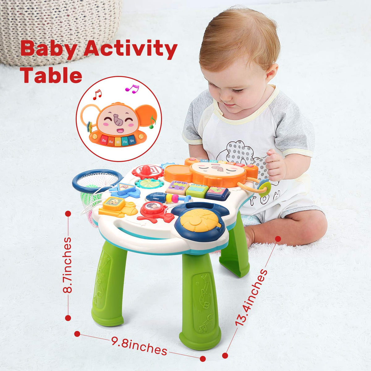 CUTE STONE Sit to Stand Walker basketball frame attachment for interactive play.