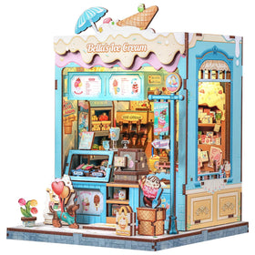 CUTEBEE Bella's Ice Cream Book Nook front view on a shelf