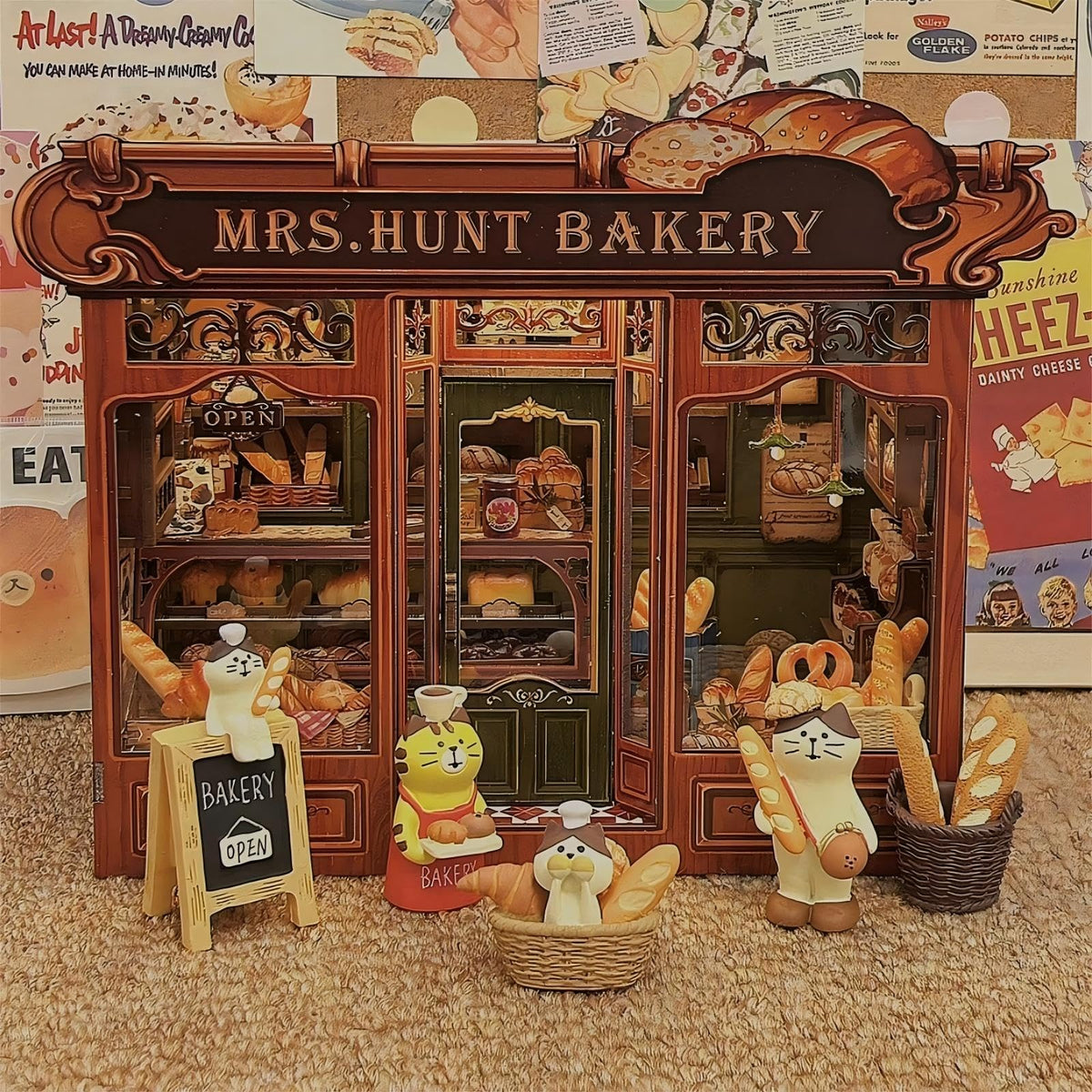 CUTEBEE Book Nook Kit detailed facade with charming bakery charm