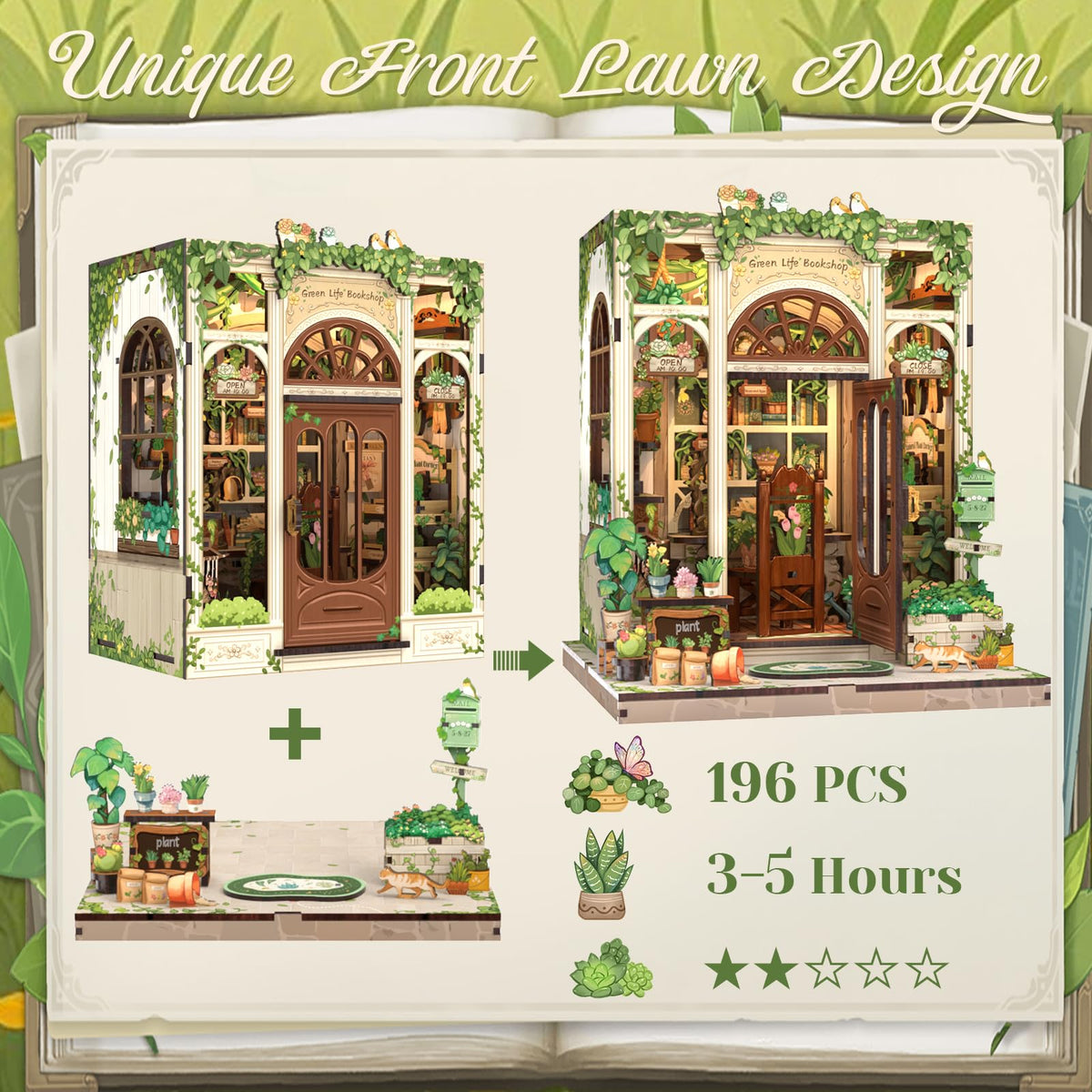 Cutebee Book Nook Kit bookstore-decor adds warmth to home interiors.