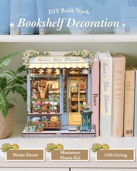 CUTEBEE Book Nook Kit finished display offers warm shelf decor