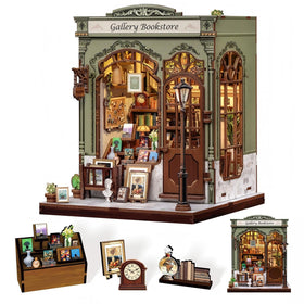 CUTEBEE Book Nook Kit front view enhances shelf charm and cozy ambience.