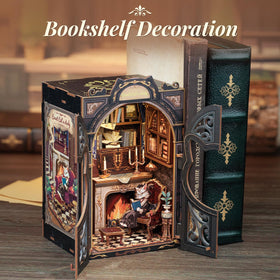 CUTEBEE Book Nook Kit inside scene — detailed miniature room to spark creativity.