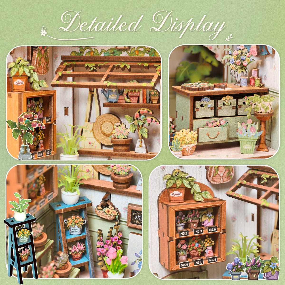 Cutebee Book Nook Kit on shelf display enhances home decor