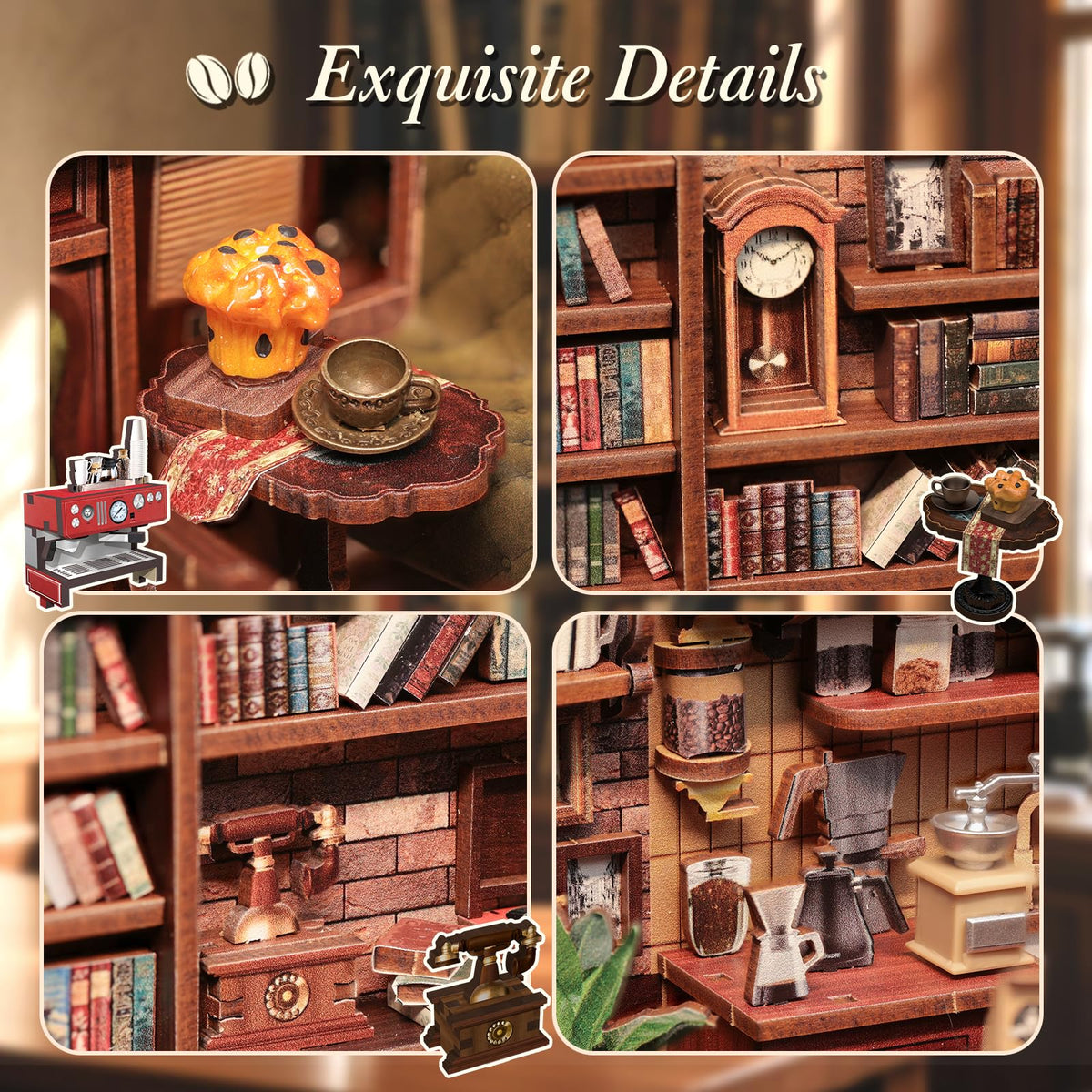 CUTEBEE Book Nook Kit—shelf-decor highlight for living room or study.