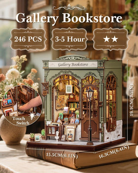 CUTEBEE Book Nook Kit shelf detail showcasing craftsmanship and detail