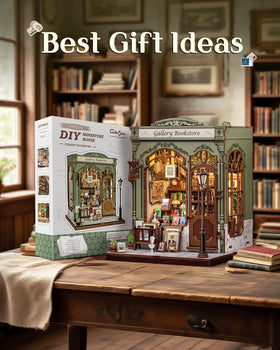 CUTEBEE Book Nook Kit size-comparison helps plan bookshelf fit.