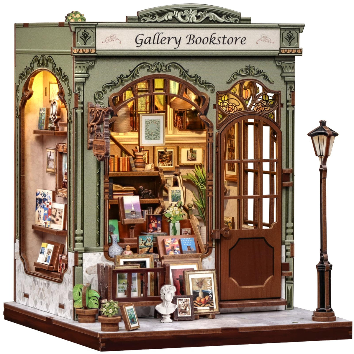 CUTEBEE Book Nook Kit storefront view highlighting cozy vintage library decor