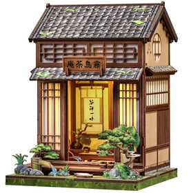 CUTEBEE Book Nook Kit teahouse courtyard scene enhances calm bookshelf display