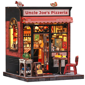CUTEBEE Uncle Joe's Pizzeria book nook exterior, cozy reading corner.