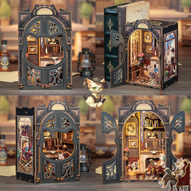 CUTEBEE Book Nook Kit wood detail — warm texture adds inviting charm to decor.