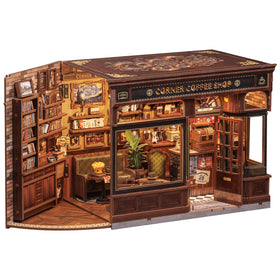 CUTEBEE Book Nook Kit: wood pieces ready for precise assembly and display.