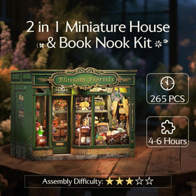 CUTEBEE Book Nook Kit wooden puzzle with detailed décor sparks calm, mindful decorating.