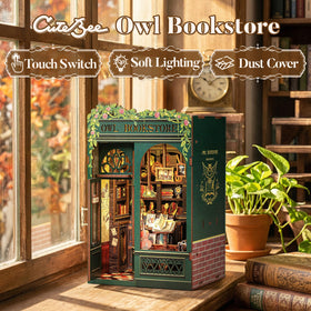 CUTEBEE Book Nook miniature scenes invite creative display with other miniatures.