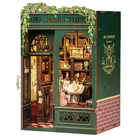 CUTEBEE Book Nook Owl Bookstore exterior enhances cozy shelf decor.