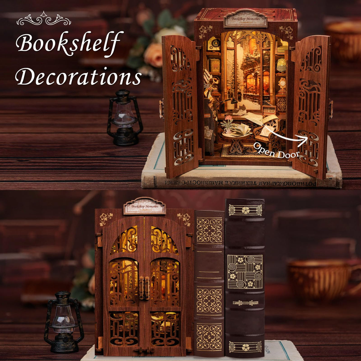 CUTEBEE Book Nook Kit miniature table and chair set