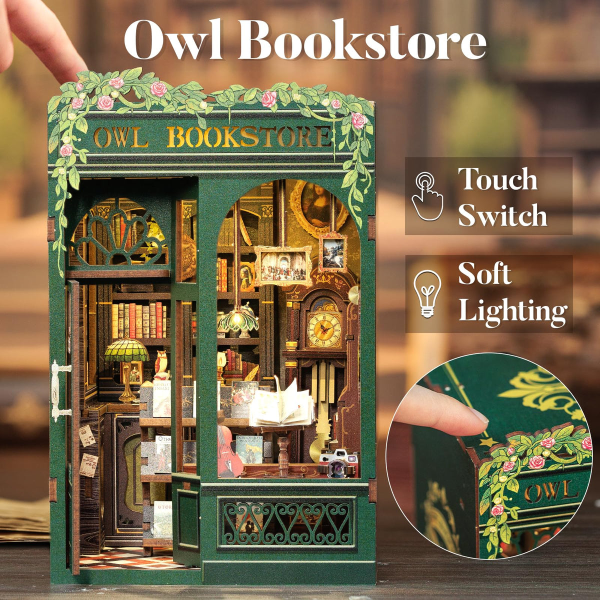 CUTEBEE Owl Bookstore miniatures invite creative display and customization