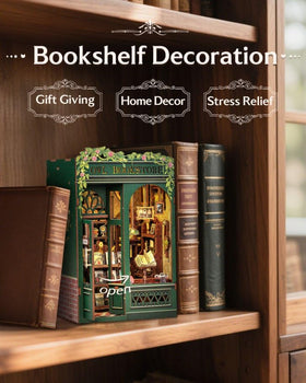 CUTEBEE Book Nook Owl Bookstore laser-cut wood scene ready to assemble