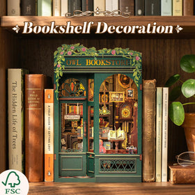 CUTEBEE Owl Bookstore wall art features paintings for cultured backdrop