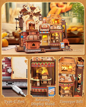 CUTEBEE Bread Factory conveyor booth reveals authentic vintage accents