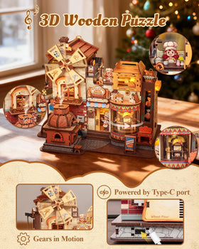 CUTEBEE Bread Factory warm LED lighting highlights the bakery scene