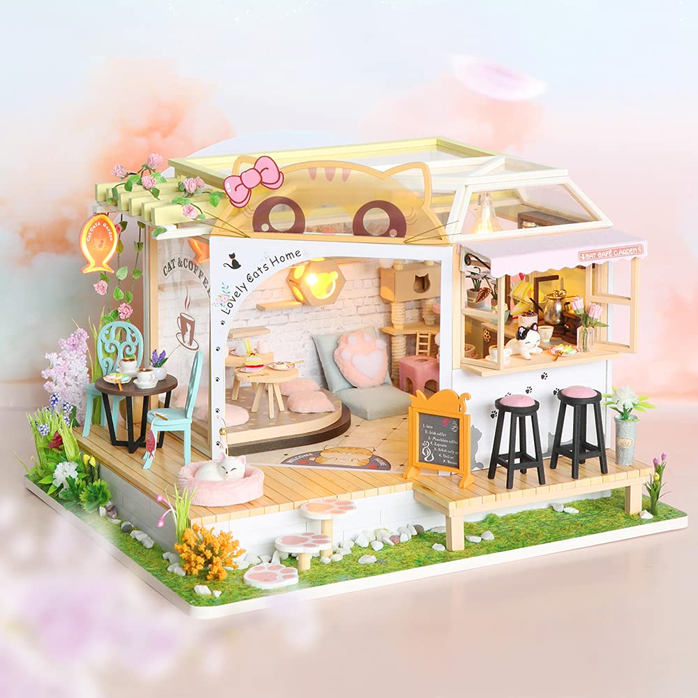 CUTEBEE dollhouse kit assembly scene shows precise parts for satisfying DIY build.