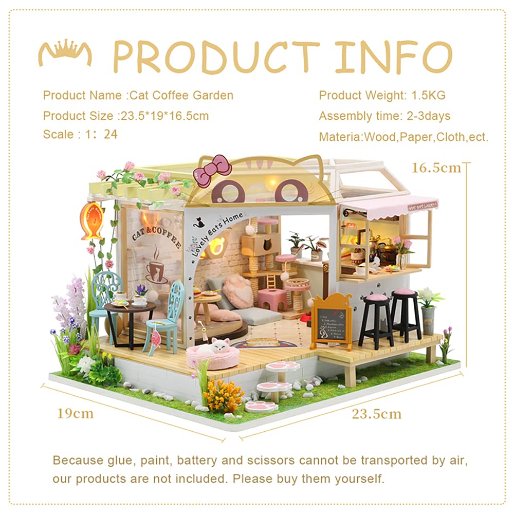 CUTEBEE dollhouse LED light highlights cosy interior in display setups.