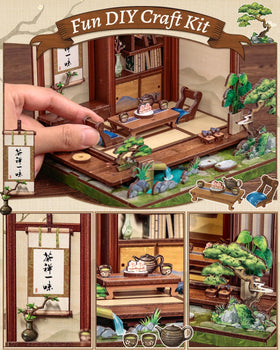 CUTEBEE Miniature House Display decor fits shelves and desks beautifully