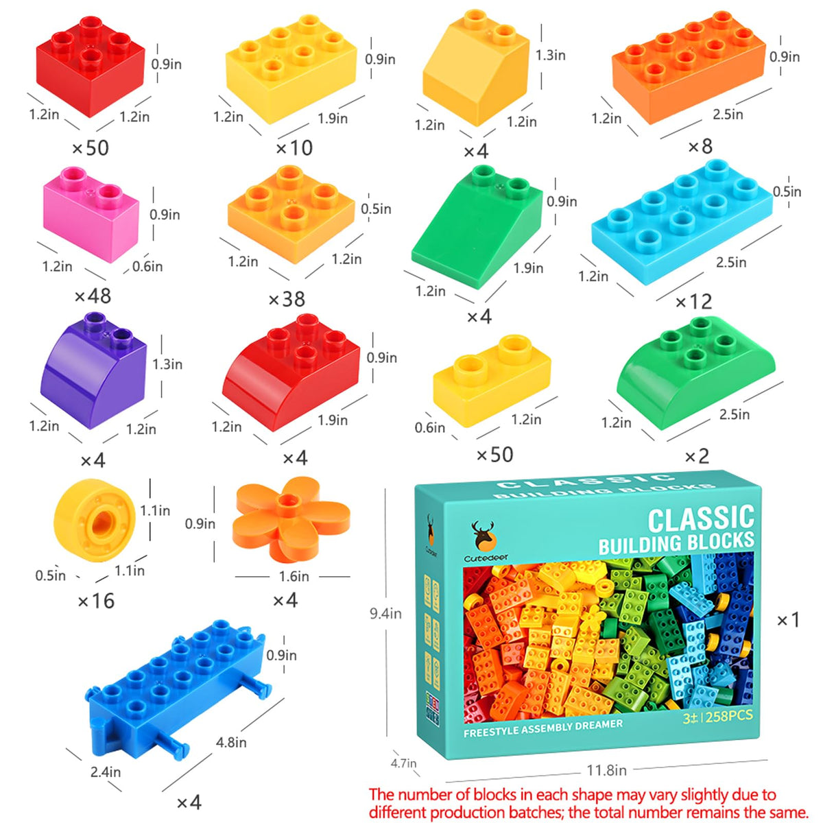 Cutedeer colorful blocks boost creativity and spatial play for kids.