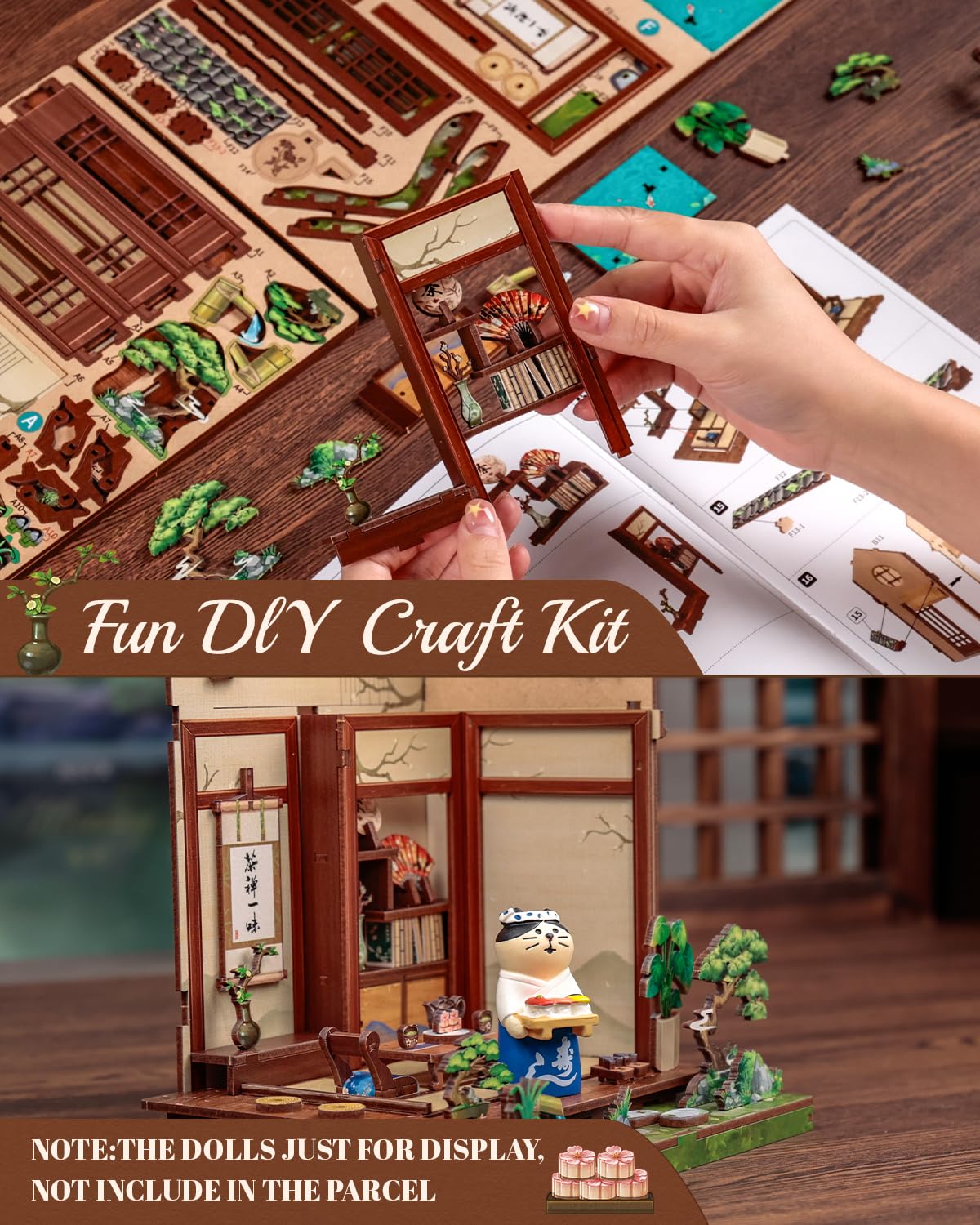 Cutefun Book Nook Kit battery box and wiring enable easy lighting setup.