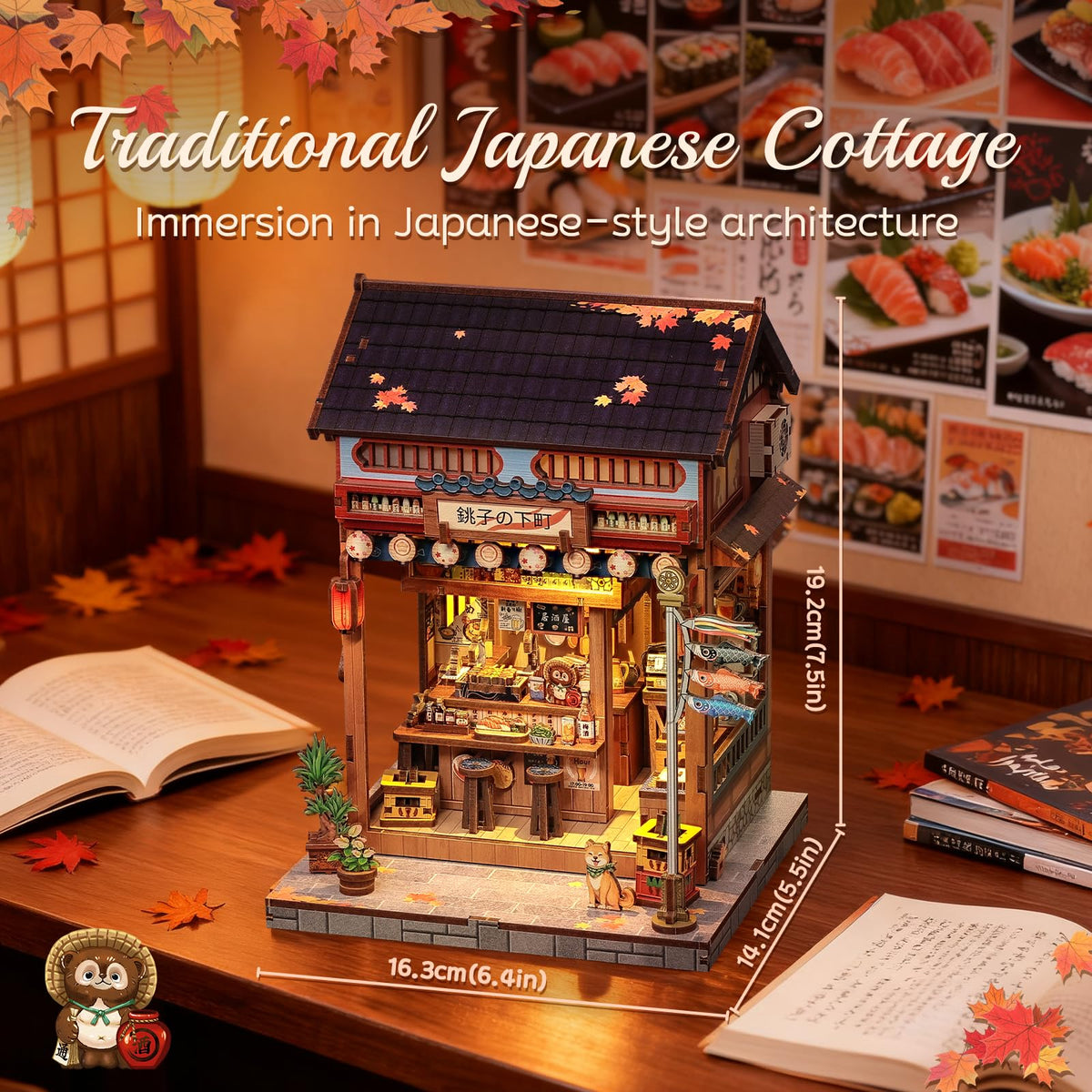Cutefun Book Nook Kit wooden structure showcasing intricate storefront details.