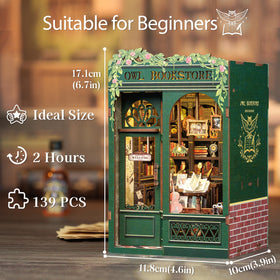 Cutefun Book Nook storefront door and window reveal a charming mini shop