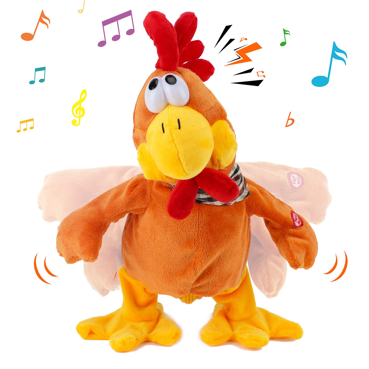 Cuteoy 13-inch squawking chicken toy front view for playful learning