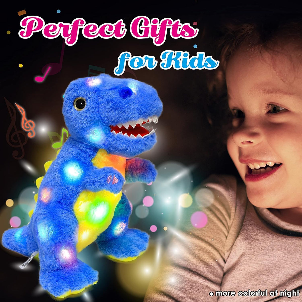 Soft-touch blue dinosaur plush fabric from Cuteoy for cozy hugs.