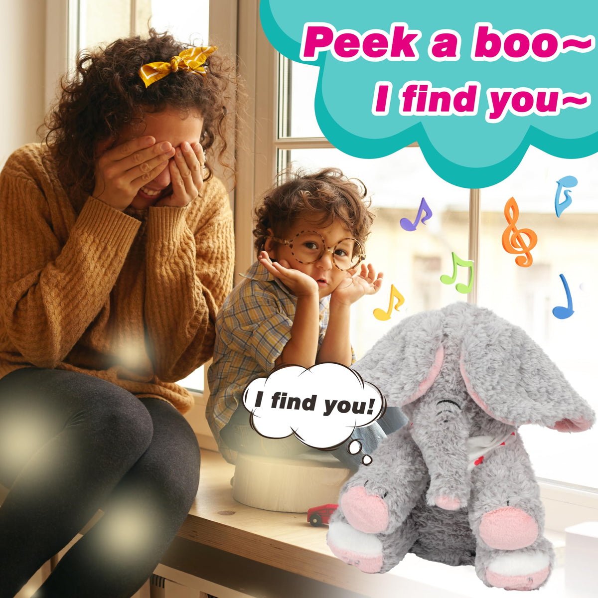 Cuteoy Elephant battery-operated 12 inch toy for home and travel.