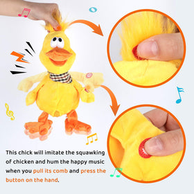 Cuteoy interactive duck waving arms while singing for kids.