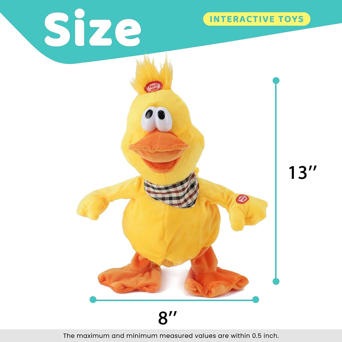 Cuteoy soft plush duck with large eyes invites cuddling and play.