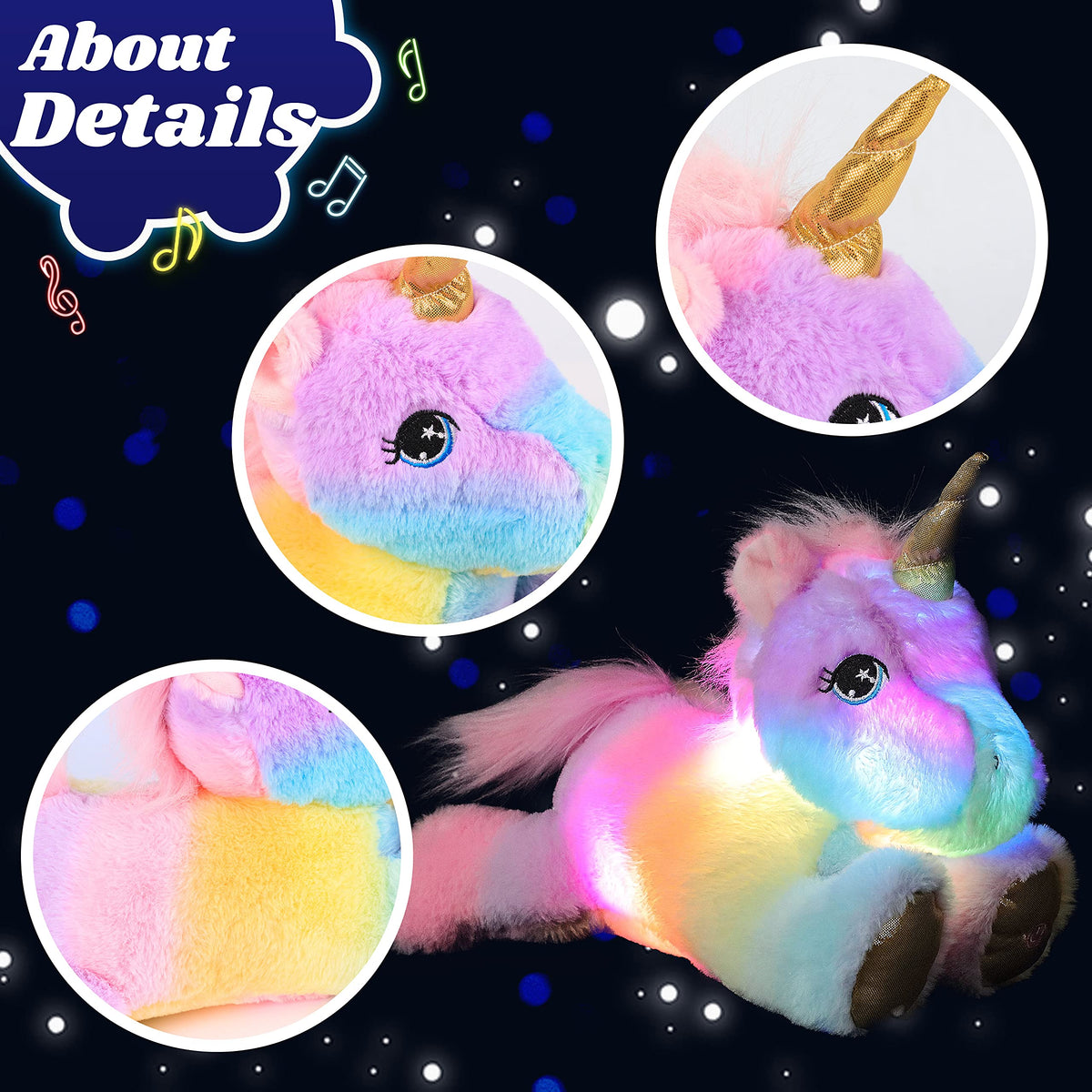 Cuteoy unicorn plush with soft fur and big eyes makes a cuddly friend.