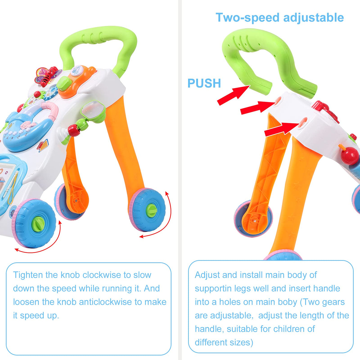 Cuterabit rotating wheels with adjustable speed suit different walking stages