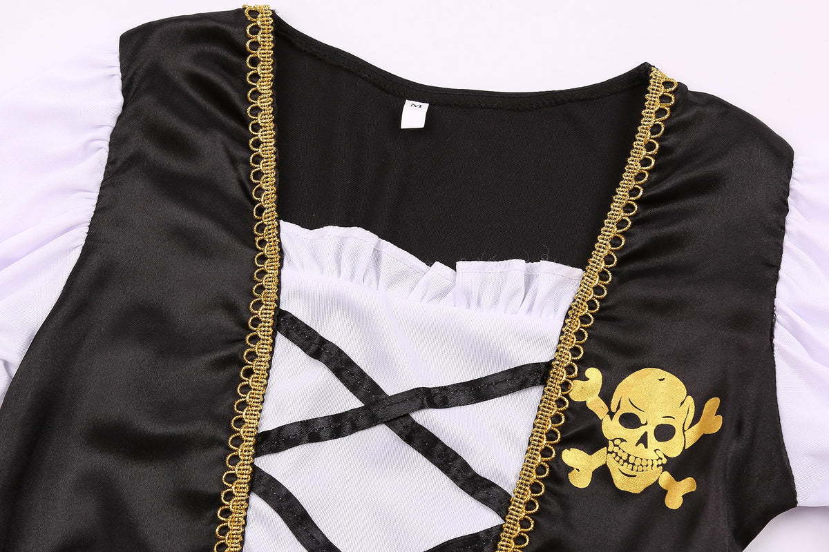 Cuteshower pirate coins highlight treasure details during dress-up.