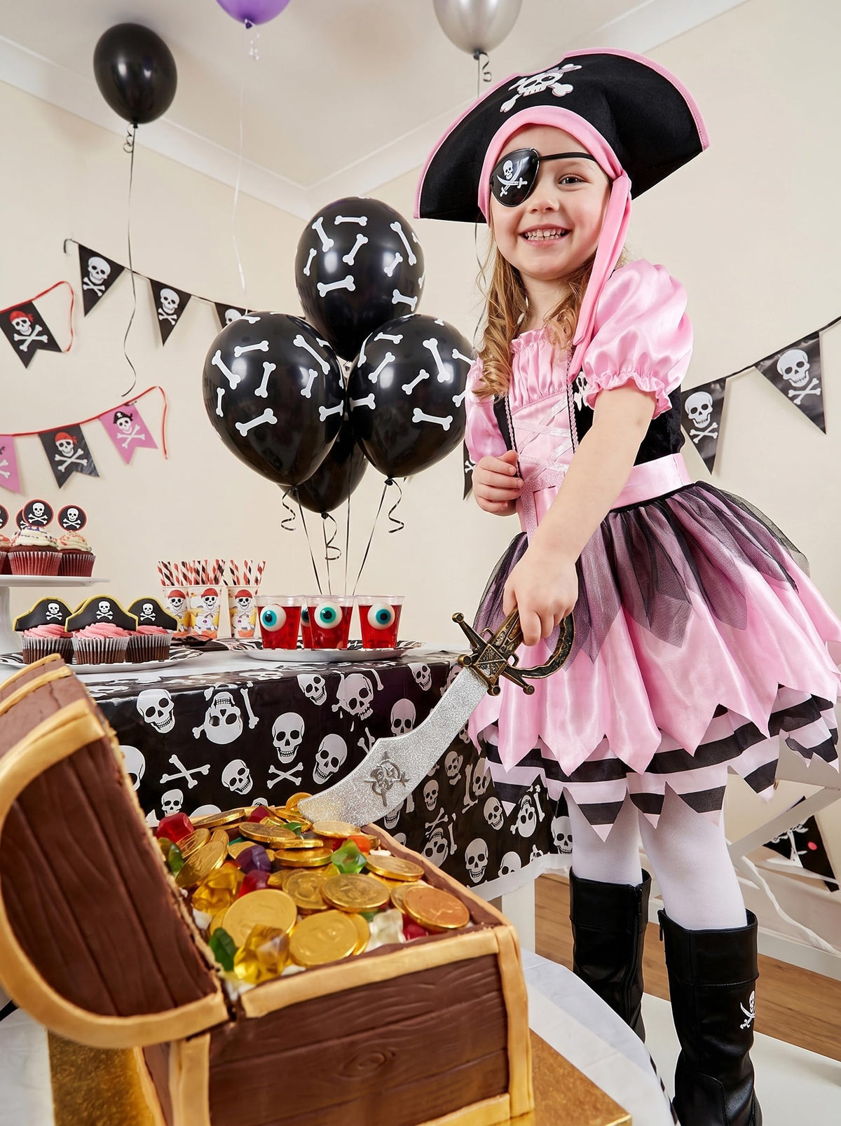 Cuteshower pirate hat accessory completes the sea buccaneer look for pretend play