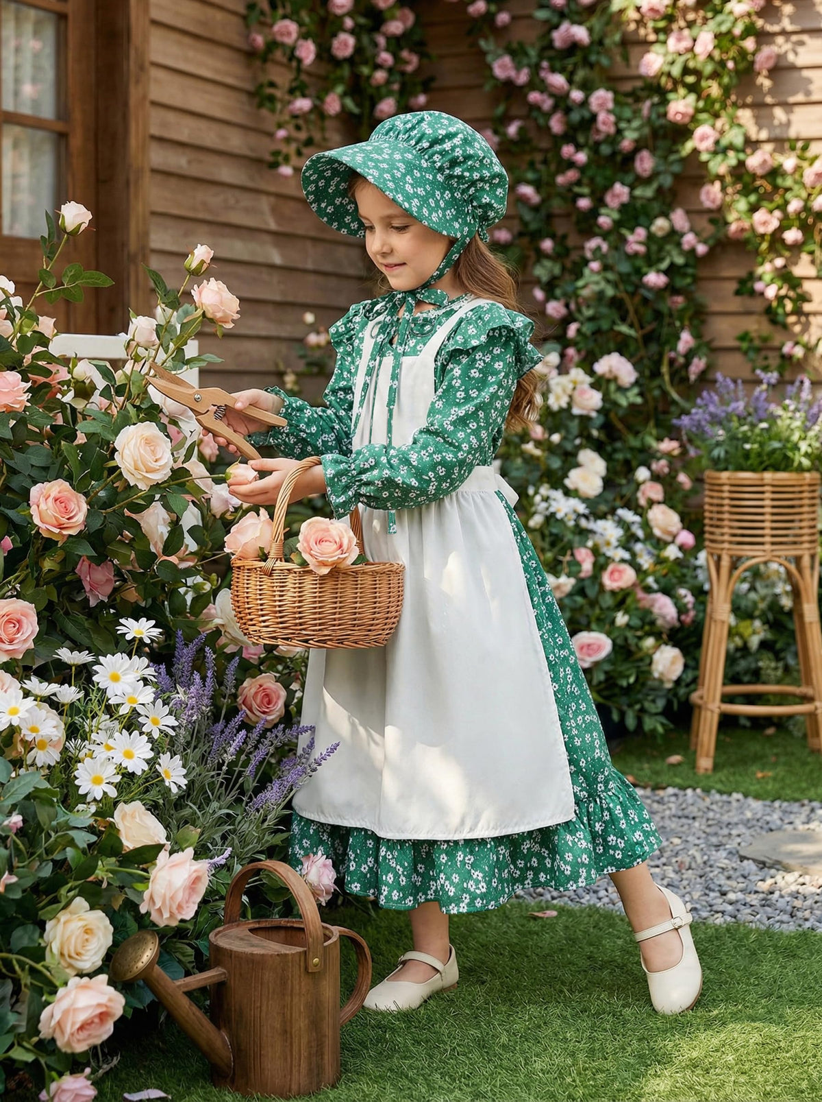 Cuteshower prairie dress fabric detail highlights breathable material and subtle period styling