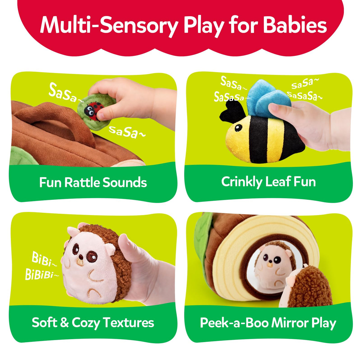 CuteZone built-in mirror for self-discovery and peekaboo moments