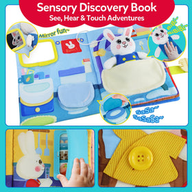 CuteZone Busy Book travel-friendly design fits in a diaper bag for trips.